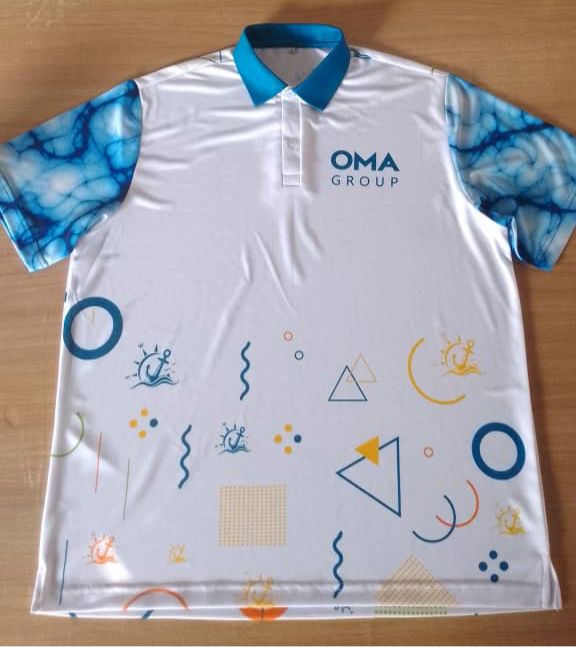 Polo cousu et sublimé OMA Group — atelier confection Espace Ansath